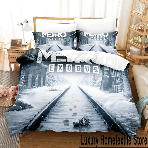 Game Metro Exodus Bedding Set Duvet Cover Bed Set Quilt Cover Pillowcase Comforter Boys Adult Bedding Bed Sheets