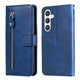 thumbnail image 1 of Funda tipo cartera para Samsung Galaxy S25 con bolsillo con cremallera y ranuras para tarjetas – Función de soporte Azul, 1 of 6