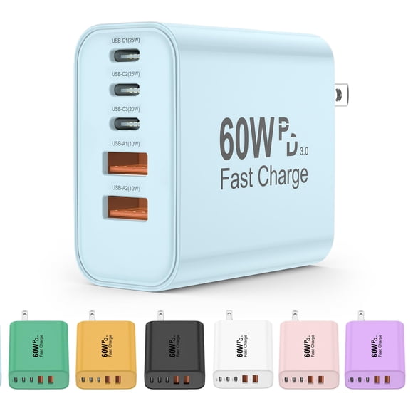 Cargador USB‑C uoyssimi 60W 5 en 1 PD 3.0 Carga Rápida