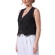 thumbnail image 4 of INSPIRE CHIC Chaleco de Mezclilla para Mujer sin Mangas con Cuello en V y Botones, Corto, Talla S, Negro, 4 of 6