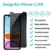 thumbnail image 2 of Protector de Pantalla PEHAEL iPhone 11 XR 6.1" Privacidad Paquete de 3, 2 of 9