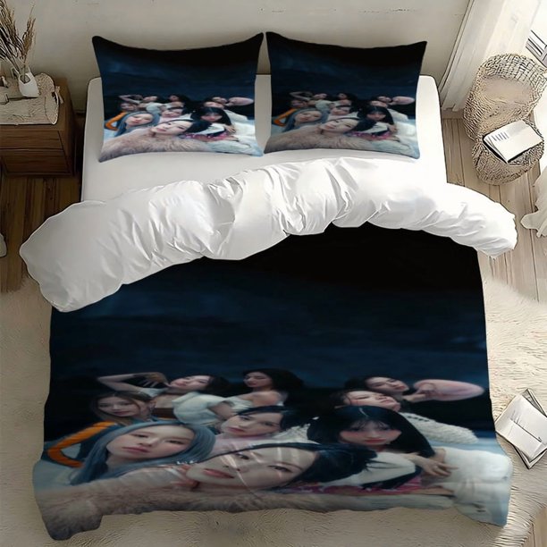 3pcs TWICE Nine-Member Avant-Garde Photo Print Set Soft Duvet Cover + 2 Pillowcases