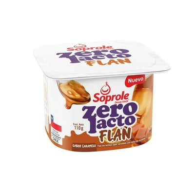 Flan Zerolacto Sabor Caramelo Pote 110 G Soprole