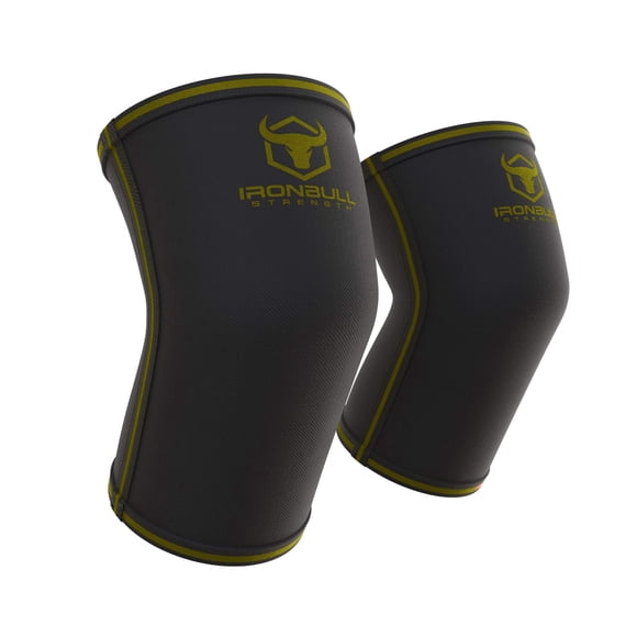 Coderas Iron Bull Strength de neopreno de 5 mm (1 par), color negro y verde