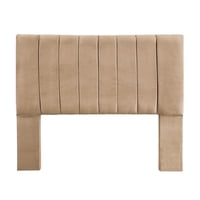 Mbc - Respaldo De Cama 2 Plazas Tubular Felpa Beige