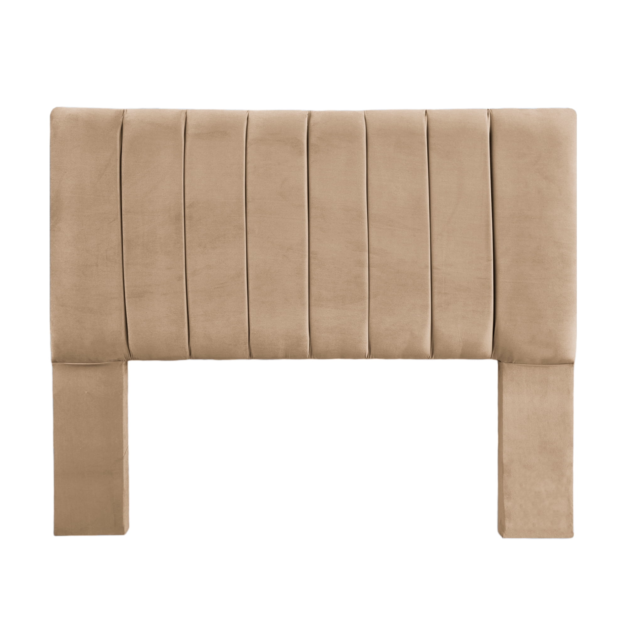 Mbc - Respaldo De Cama 2 Plazas Tubular Felpa Beige