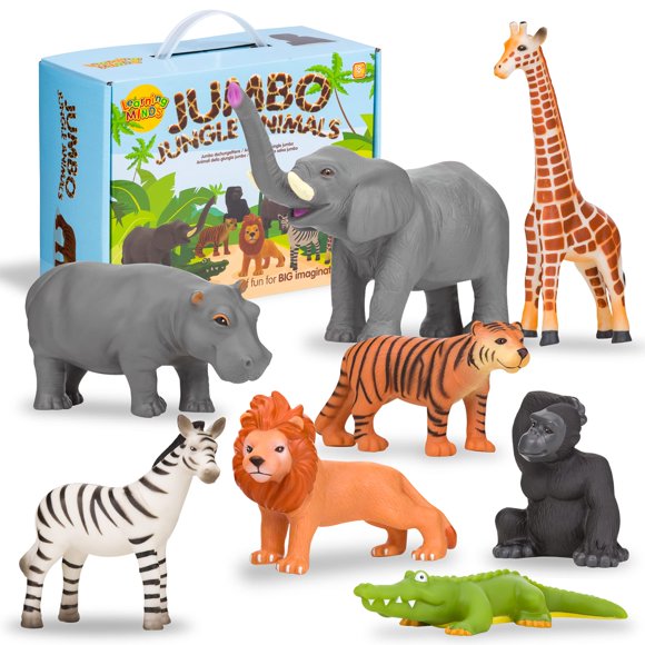 Set de figuras de animales Learning Minds Jumbo Safari Animals, 18 millones o más