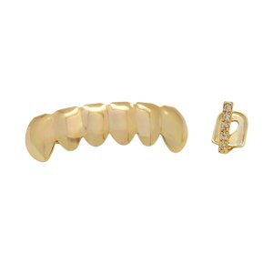 Ioensy - Parrillas Chapadas En 18K Hip Hop Punk Superior Inferior Espumoso Para Hombres Mujeres Regalo Dorado