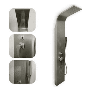 Genérico - Ducha Columna Panel De 3 Jets Con Hidromasajes Torre Plateado