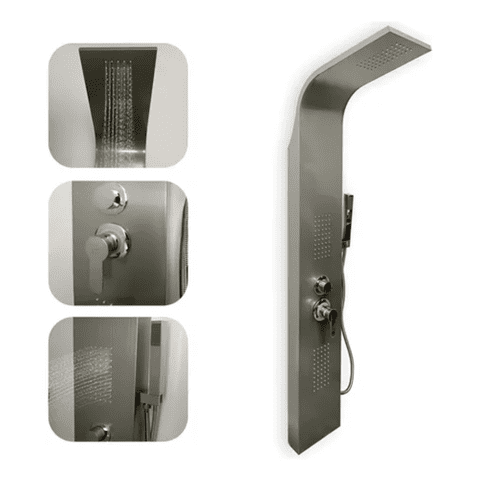 Genérico - Ducha Columna Panel De 3 Jets Con Hidromasajes Torre Plateado