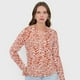 thumbnail image 3 of Blusa Mujer Cuello Mao Print Cebra Terracota Corona, 3 of 5