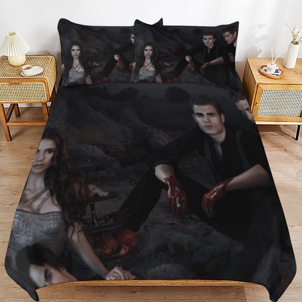 The Vampire Diaries Machine Wash Safe Practical Zipper Soft Touch Fabric Duvet Cover Sets for Comfortable Sleep