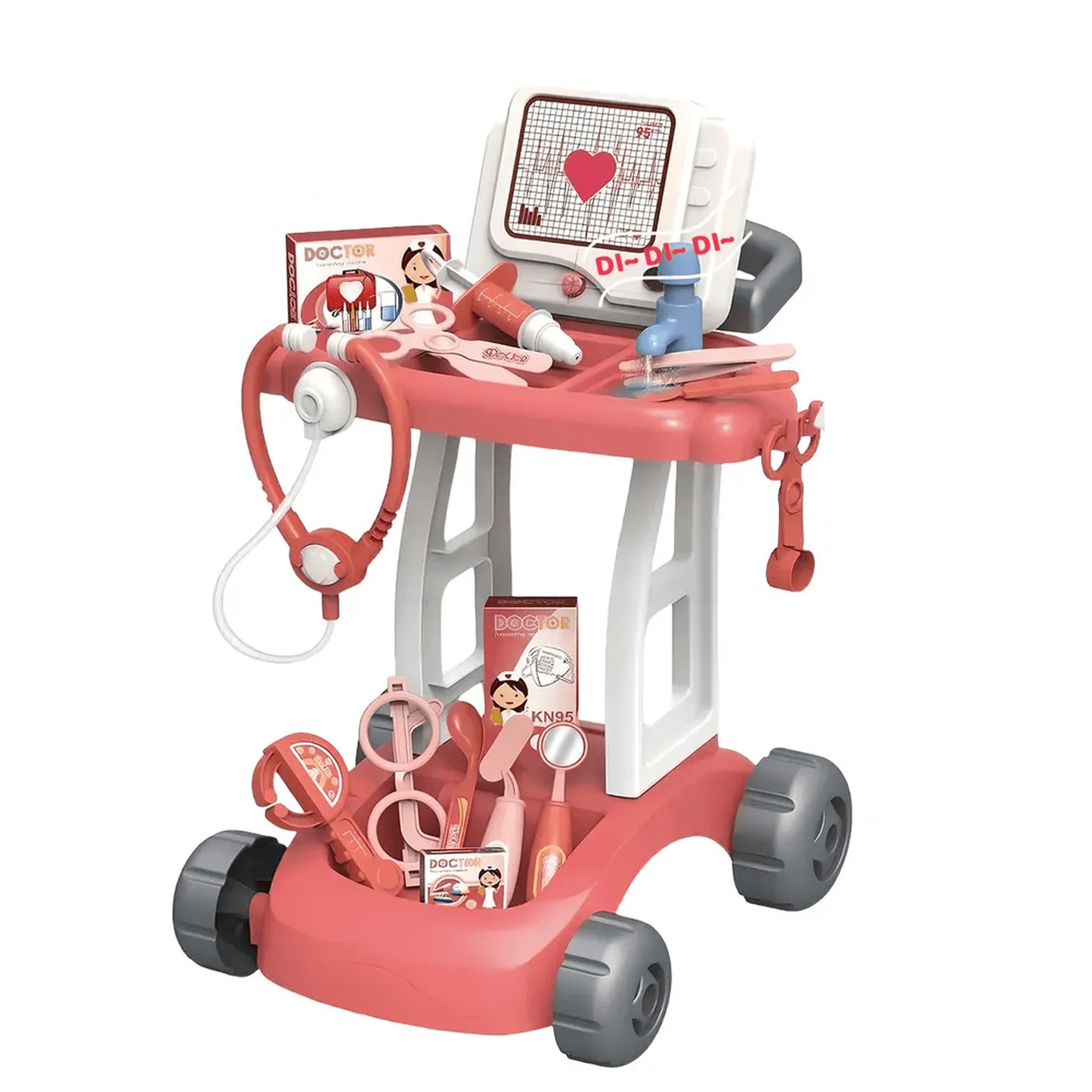 Juguete Carrito Belug Médico Juego Doctor Niños14 Piezas Rosa