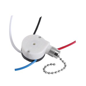 Ioensy - Interruptor De Cadena De Tracción, Repuesto Multifuncional Para Lámparas De Pared, 3 Velocidades, 4 Cables, Plateado