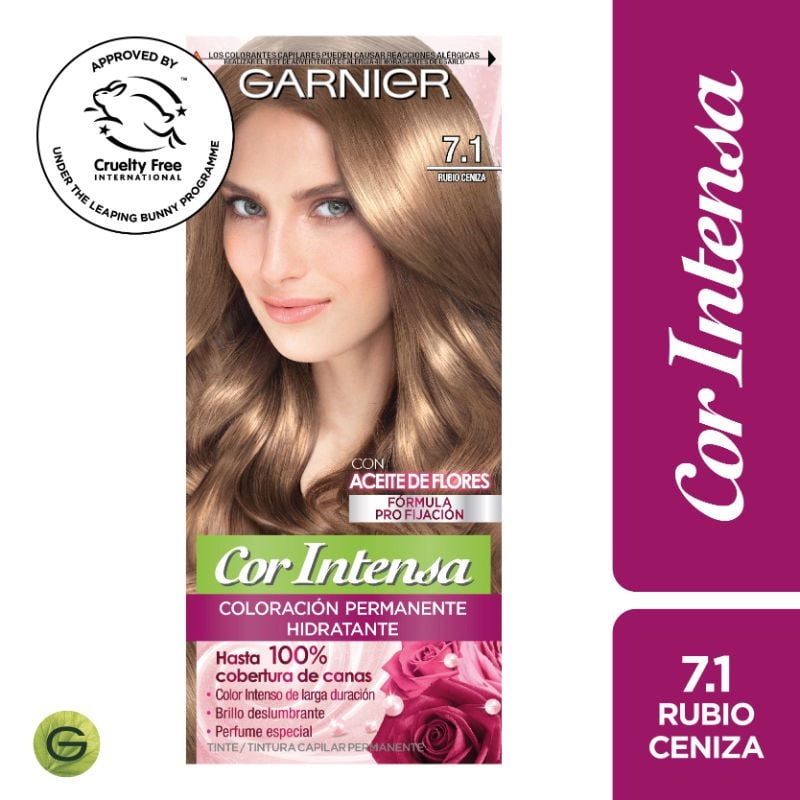 Coloración Cabello 7.1 Rubio Ceniza Cor Intensa Garnier