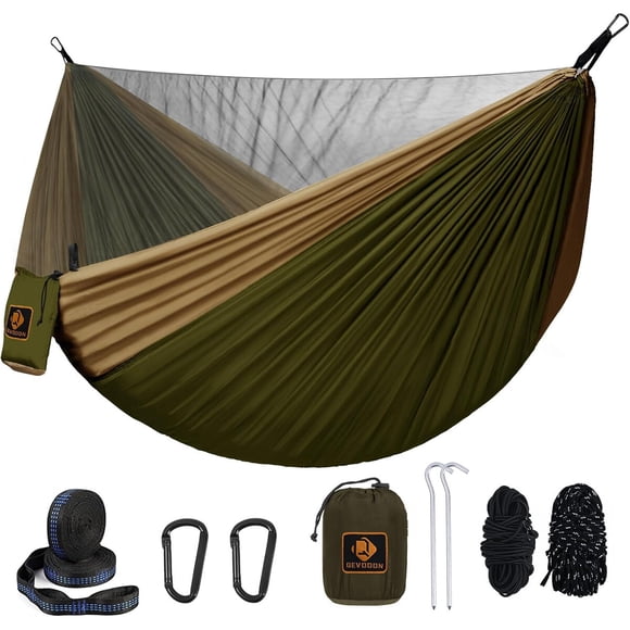 Hamaca Camping QEVOOON Doble Mosquitero 500 lb