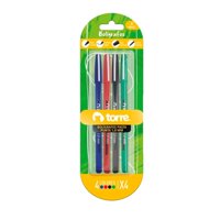 Torre - Pack X 4 Blister 4 Bolígrafos 1 Azul 1 Negro 1 Rojo 1 Verde –