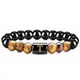 thumbnail image 1 of Natural Tiger Eye Stone 26 Letters Obsidian Elastic Rope Bracelet For Men, 1 of 5