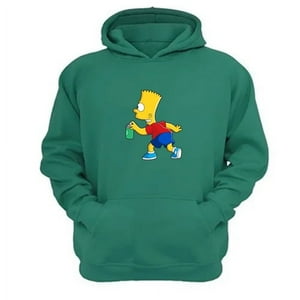 Genérico - Polerón Canguro Travieso Amarillo Dibujos Animados Verde Aguamarina Talla L Unisex