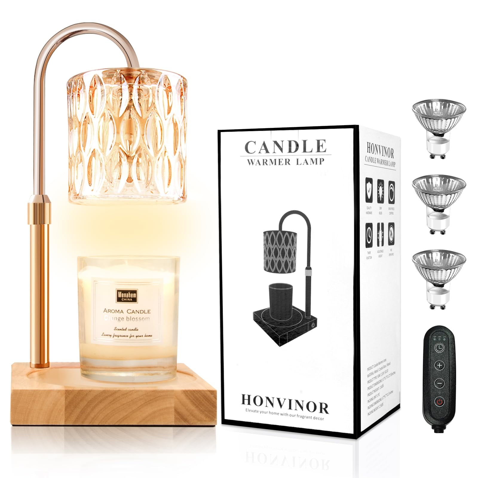Lámpara Calentadora De Velas Honvinor Con Temporizador Y Atenuador Ajustables