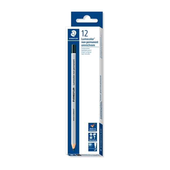 Lápiz STAEDTLER Lumocolor negro – paquete de 12