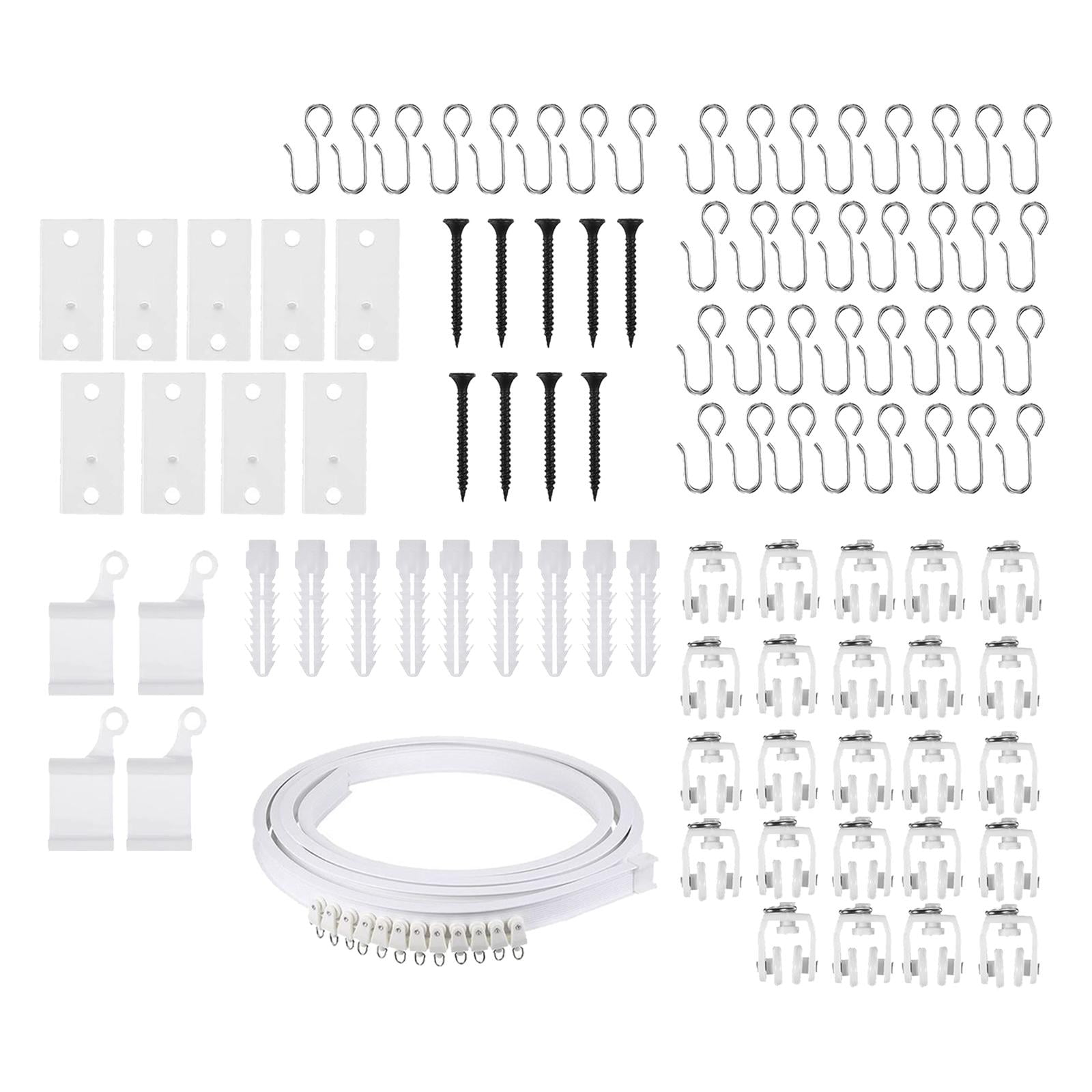 Bothyi - Juego De Rieles De Cortina Curvos, Ganchos De Rodillos Para Balcón, Dormitorio, Cortinas De Rv, 500cm