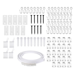 Bothyi - Juego De Rieles De Cortina Curvos, Ganchos De Rodillos Para Balcón, Dormitorio, Cortinas De Rv, 500Cm