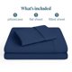 thumbnail image 4 of Juego de sábanas Bare Home Twin XL azul oscuro 1800 GSM, 4 of 9