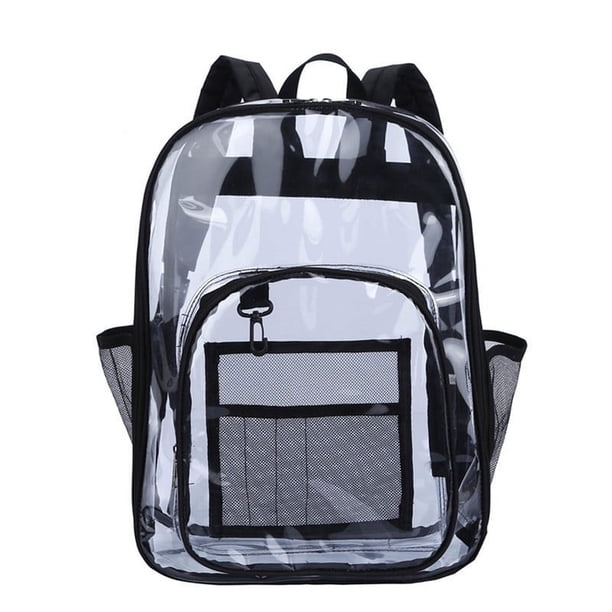 Women's Waterproof PVC Backpack Transparent Bag Teenagers Students Large Capacity School Bag Portable Multifunctional Zipper Bag