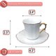 thumbnail image 3 of Juego de tazas para café turco Brew To A Tea de 3 oz, 12 piezas, blanco y dorado, 3 of 9