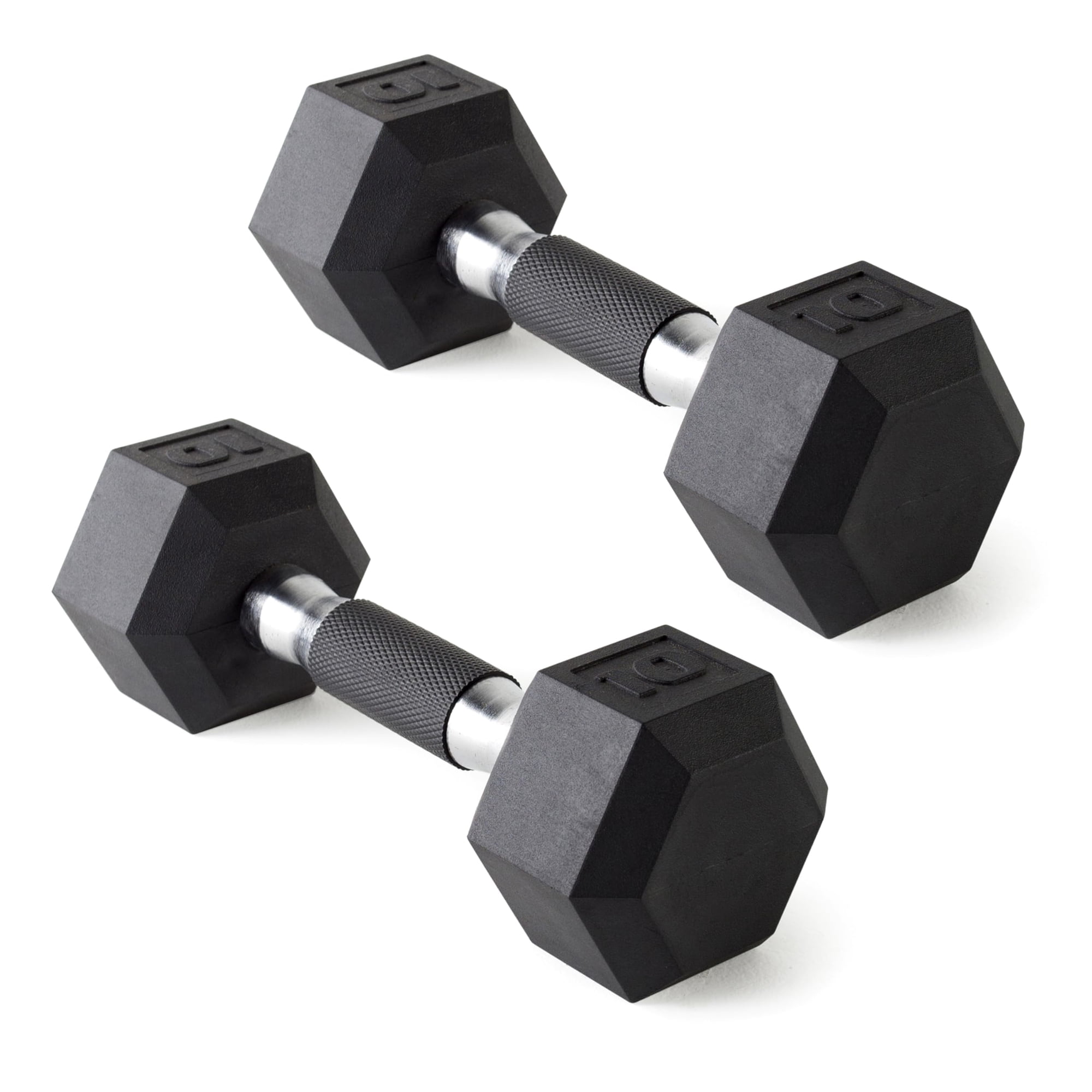 Par De Mancuernas Hexagonales Cap De 10 Lb Recubiertas De Goma Con Agarre Cómodo