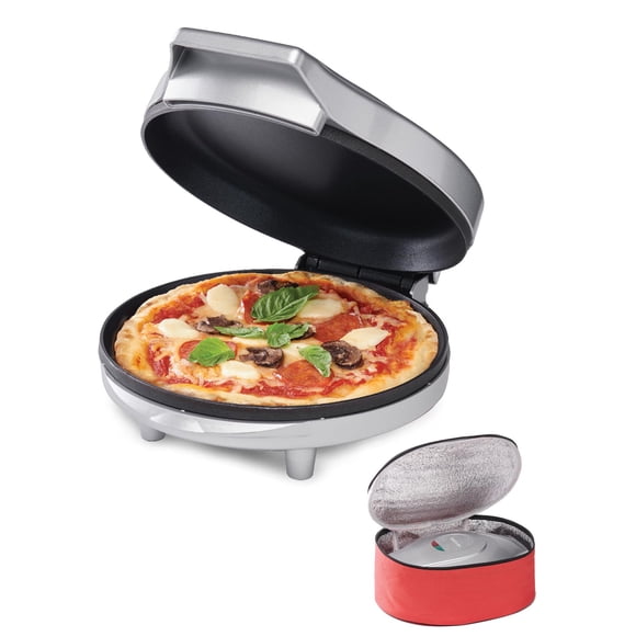 Pizza Maker Betty Crocker 8 Travel con bolsa aislante plateada