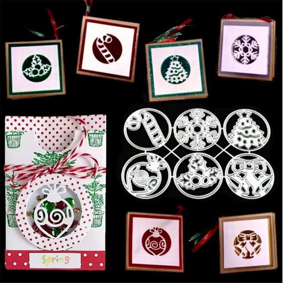 Juego de copos de nieve Annchaos Merry Christmas Cutting Dies, 10,5 x 7 cm