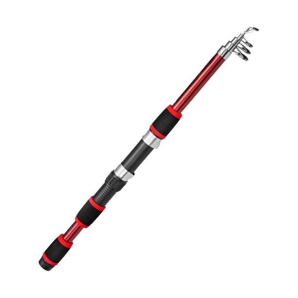 Caña de pescar para niños, caña de pescar para niños, portátil, práctica, regalos de cumpleaños, ajustable, telescópica, para niños de River Sea Boys Rojo