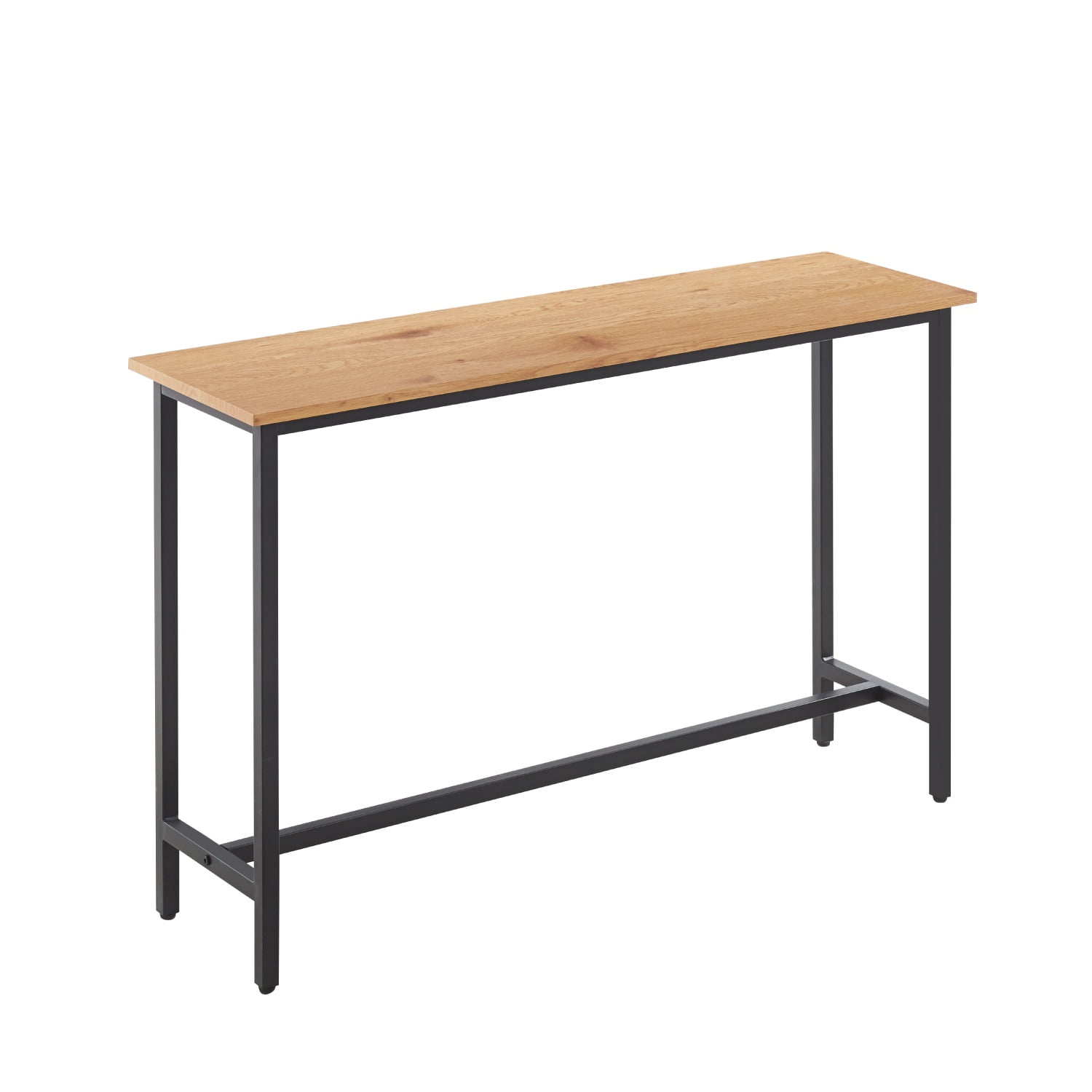 Habita2 Chile - Arrimo Para Living Industrial Estructura Metal 120cm Tope Madera Clara