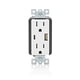 thumbnail image 1 of Enchufe eléctrico Leviton T5638-W Cargador USB tipo A/C de 18 W, 1 of 5