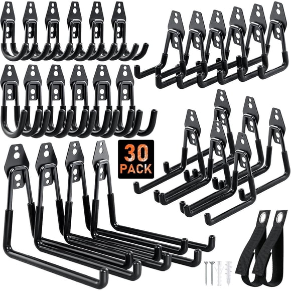 Ganchos para Pared Housolution 30 Pack Acero PVC Antideslizante