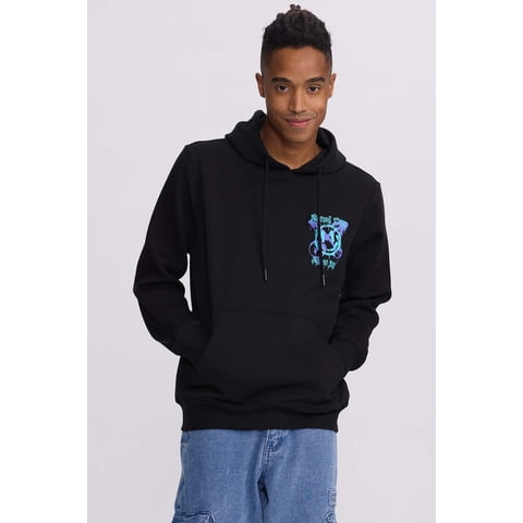 Fashionspark - Polerón Hombre Print Smile Night Negro