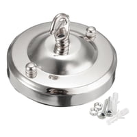 Magideal - Rosetón De Techo Placa De Gancho Rosetón De Techo Con Gancho Parte De Lámpara Lámpara De Servicio Pesado Gancho De Base Lámpara Colgante Disco De , Plata