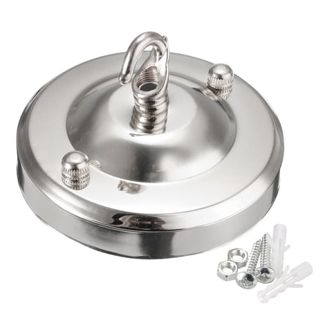 Magideal - Rosetón De Techo Placa De Gancho Rosetón De Techo Con Gancho Parte De Lámpara Lámpara De Servicio Pesado Gancho De Base Lámpara Colgante Disco De , Plata