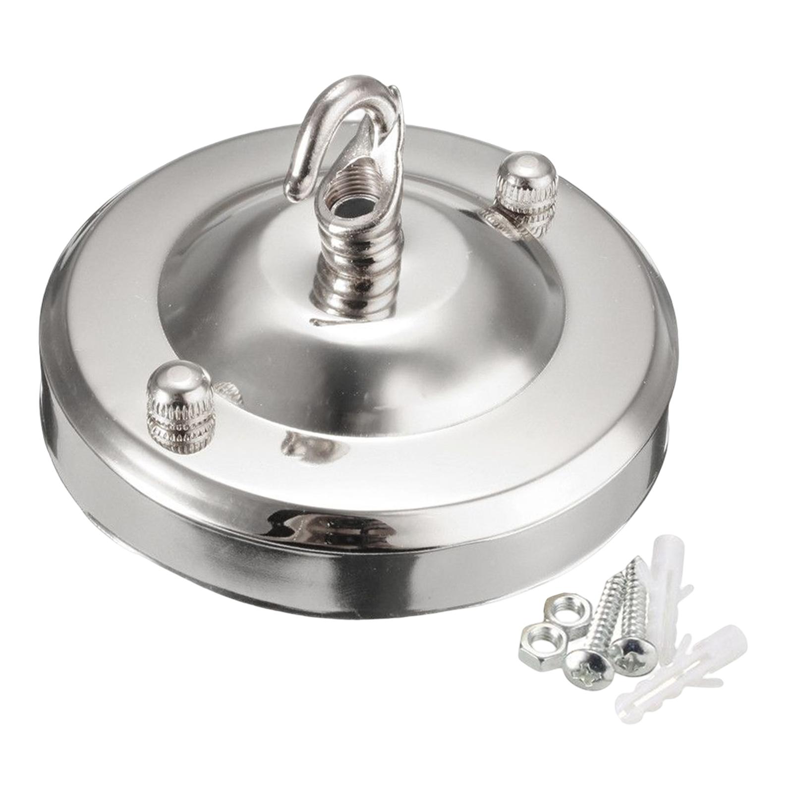 Magideal - Rosetón De Techo Placa De Gancho Rosetón De Techo Con Gancho Parte De Lámpara Lámpara De Servicio Pesado Gancho De Base Lámpara Colgante Disco De , Plata