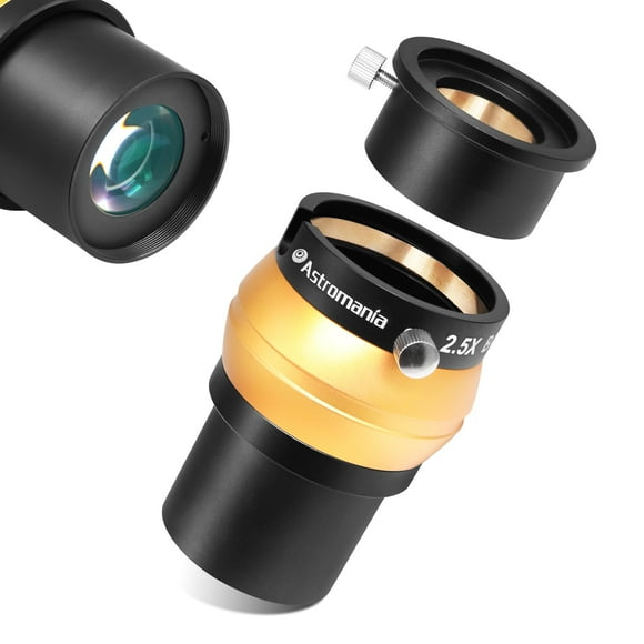 Lente Barlow Astromania 2.5X 2 pulgadas con película verde de banda ancha