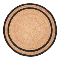 Bazhars - Alfombra Redonda 200X200 Cm Yute Nav Bk 735