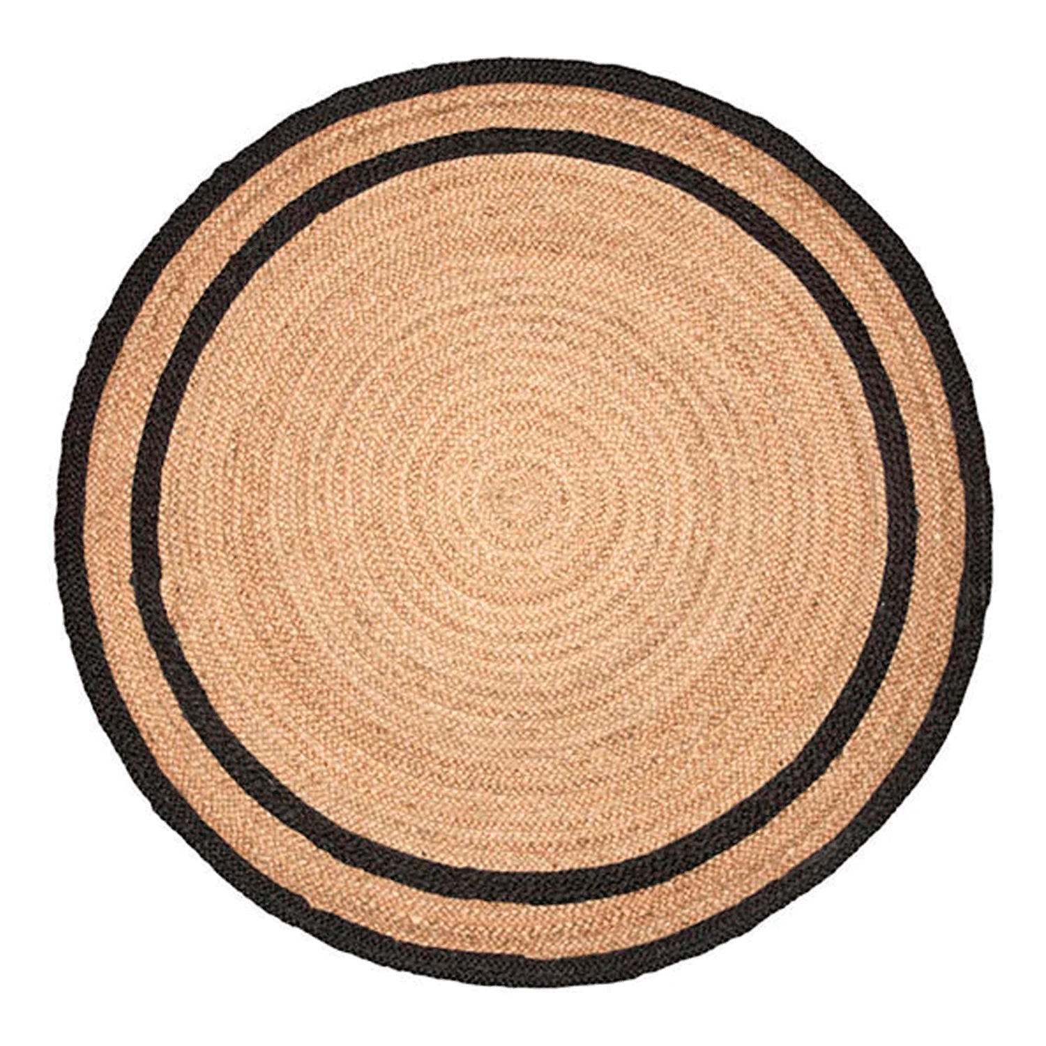 Bazhars - Alfombra Redonda 200x200 Cm Yute Nav Bk 735