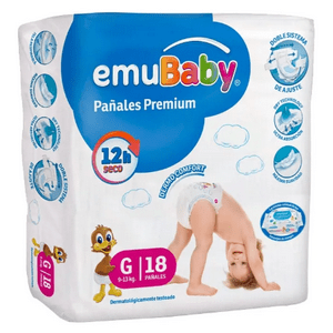 Pack X8 Emubaby Premium G 144 Pañales
