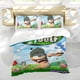 thumbnail image 5 of Loco por el Golf Conjunto de sábanas temático, trío de piezas, cómodo y amigable con la piel, diseño único, regalo de decoración para el hogar para familiares, amigos y fans, 90 cm * 190 cm, 5 of 6