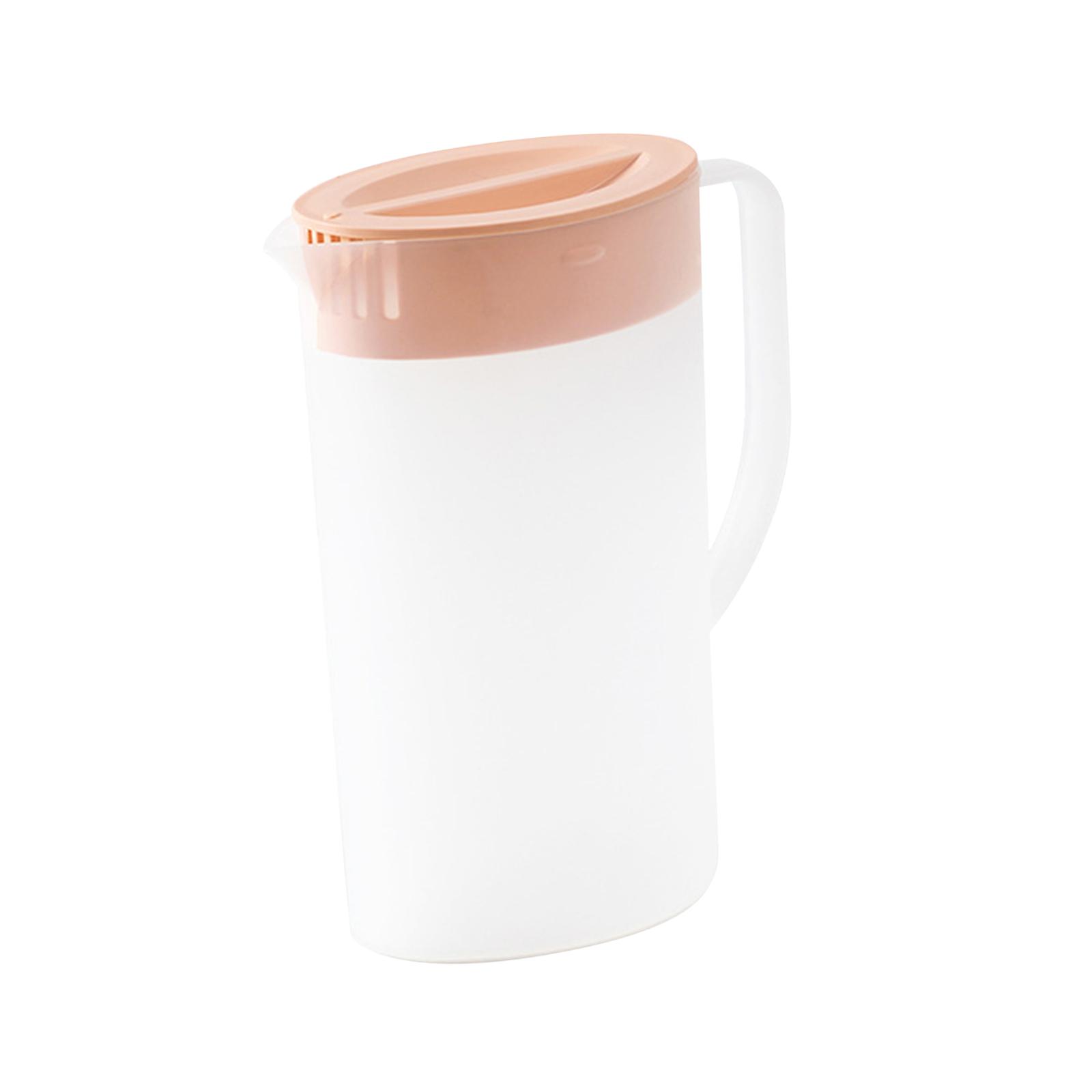 Magideal - Jarra Con Tapa, Jarra Para Bebidas Con Tapa Y Boquilla, Juego De Hervidor De Agua Fría, Jarra Para Bebidas Para Nevera, Fiesta, Bebidas Frías, Leche Rosa