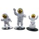thumbnail image 1 of 3 Piezas Astronauta Escultura Artes Artesanía Astronauta Estatua Estatuilla Oro, 1 of 5