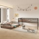 thumbnail image 1 of Full XL over Queen Bunk Bed with Ladder and Guardrails, Gray, 1 of 3