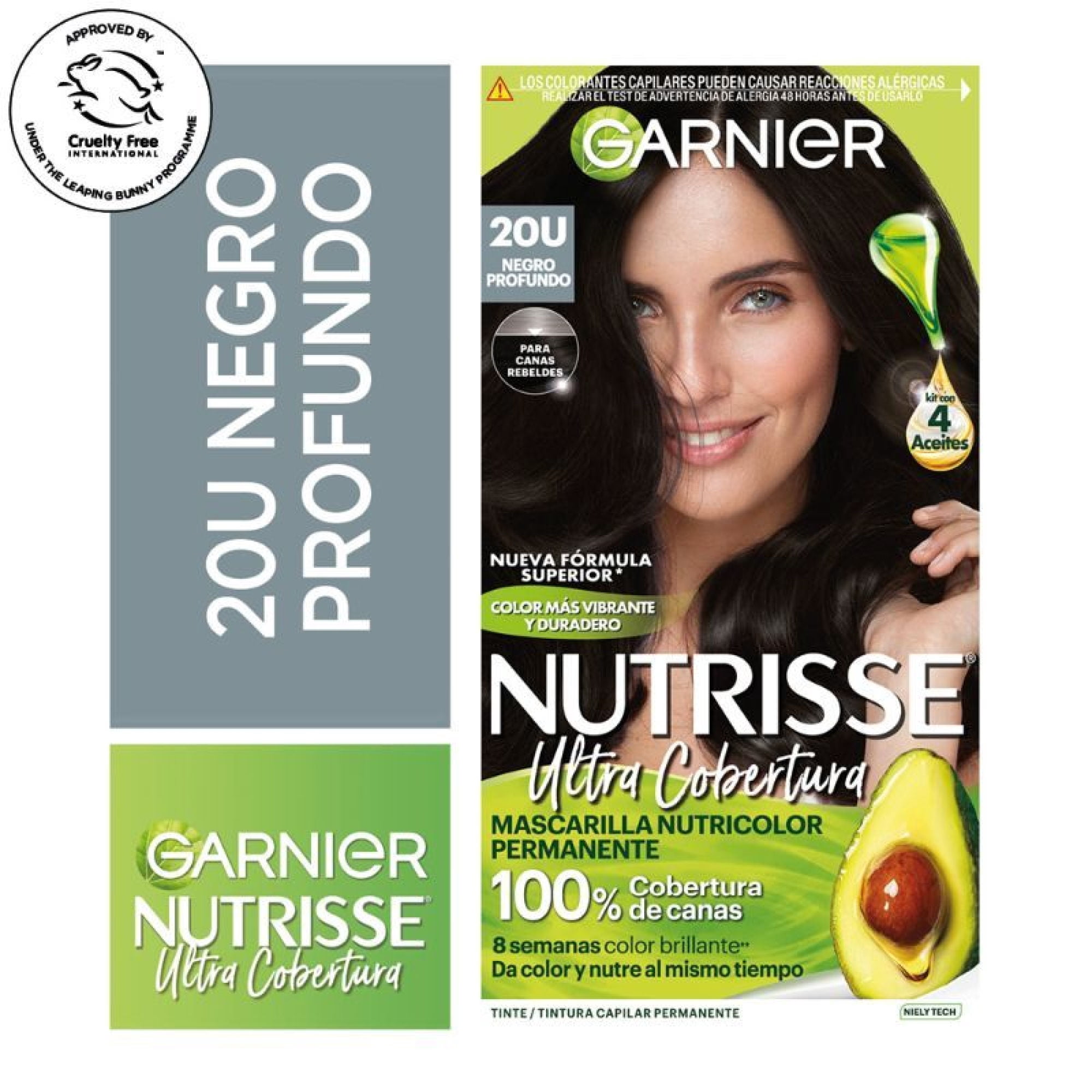 Coloración Nutrisse Cabello 20 Negro Claro Profundo